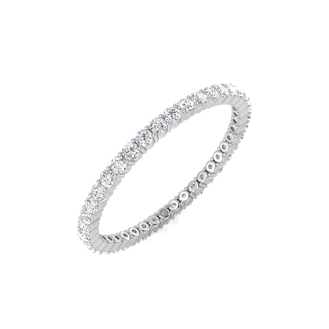 0.50-3.50 Carat Lab-Grown Round Cut D/VVS Diamond Prong Set Full Eternity Ring.