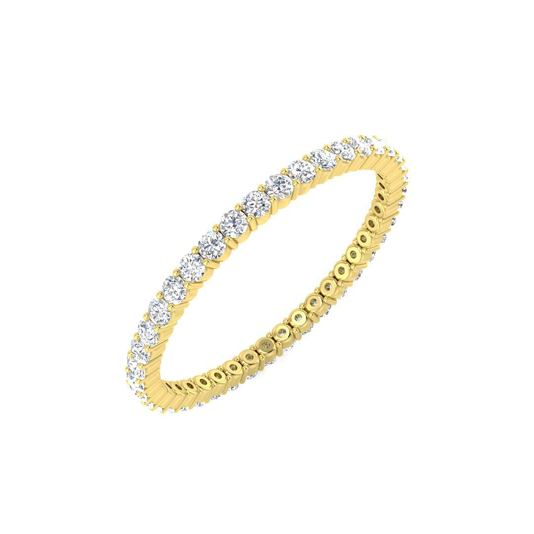 0.50-3.50 Carat Lab-Grown Round Cut D/VVS Diamond Prong Set Full Eternity Ring.