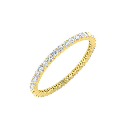 0.50-3.50 Carat Lab-Grown Round Cut D/VVS Diamond Prong Set Full Eternity Ring.