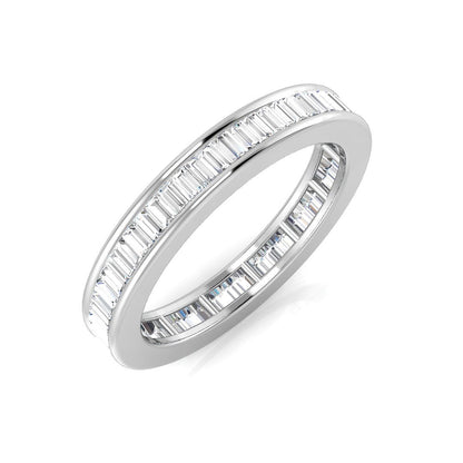 0.50-3.00ct Lab-Grown Baguette Cut D/VVS Diamond Channel Set Full Eternity Ring.