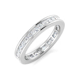 0.50-3.00ct Lab-Grown Round Cut D/VVS Diamond Channel Set Full Eternity Ring.