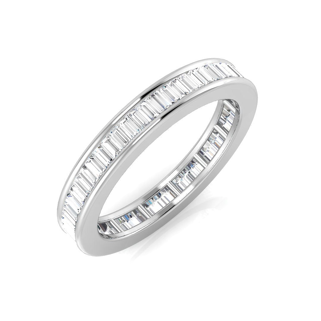 0.50-3.00ct Lab-Grown Baguette Cut D/VVS Diamond Channel Set Full Eternity Ring.