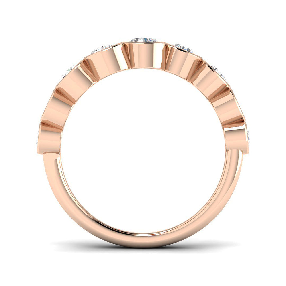 0.75 Carat Lab Grown Diamond Bubble Ring with Graduated Bezel Set 