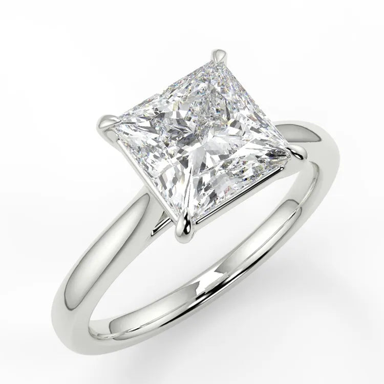 Lab Grown Princess Diamond Solitaire Engagement Ring