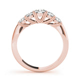 0.5Ct - 2.00Ct Round Lab-Grown Diamond Shared Prong Trellis Setting 5-Stone Diamond Ring, DE Color VVS Clarity