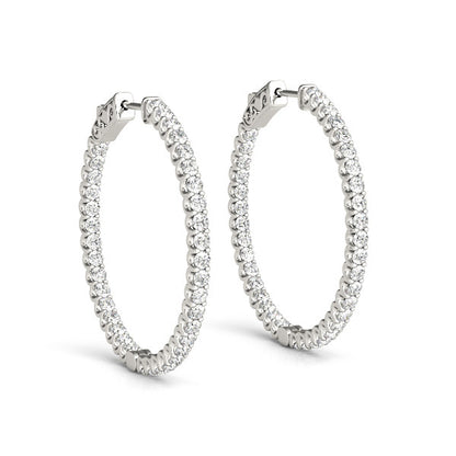 0.50Ct Lab Grown Diamond Huggie Hoop Earrings in Yellow Gold