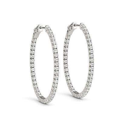 2.00Ct Lab Grown Diamond Hoop Earring in Yellow Gold