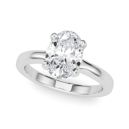 IGI Lab-Grown Oval Diamond Prong Solitaire Engagement Ring, D Color VVS Clarity