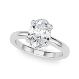 IGI Lab-Grown Oval Diamond Prong Solitaire Engagement Ring, D Color VVS Clarity