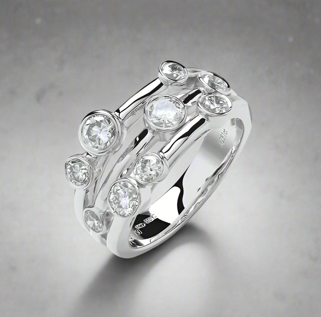 Round Diamond Rain Drop Engagement Ring