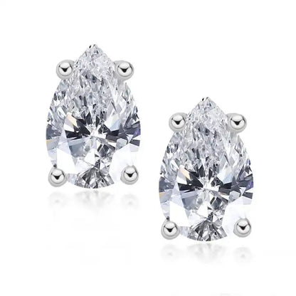 Lab Grown Pear shaped Diamond Stud Earring