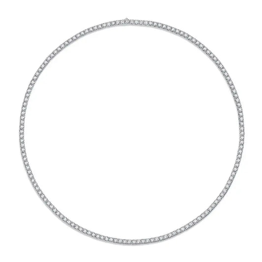 Lab Grown Round Diamond H/SI Claw Set Tennis Necklace in 9K Gold