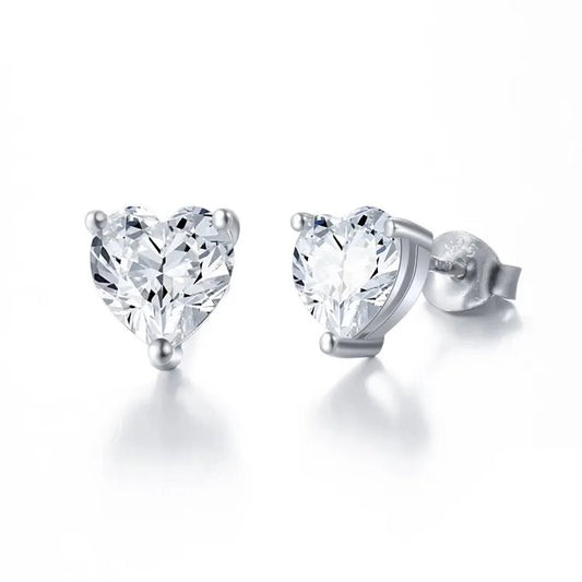 Lab Grown Heart shaped Diamond Stud Earring