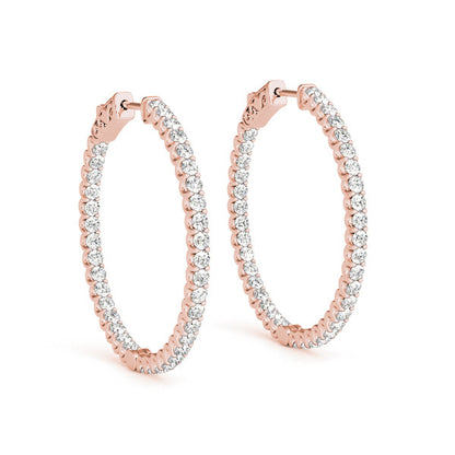 0.50Ct Lab Grown Diamond Huggie Hoop Earrings in Yellow Gold