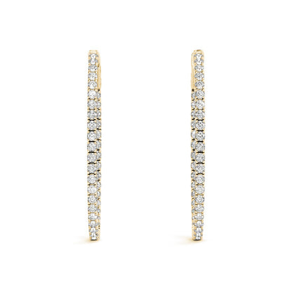 2.00Ct Lab Grown Diamond Hoop Earring in Yellow Gold