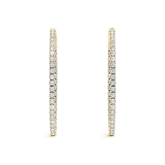 2.00Ct Lab Grown Diamond Hoop Earring in Yellow Gold