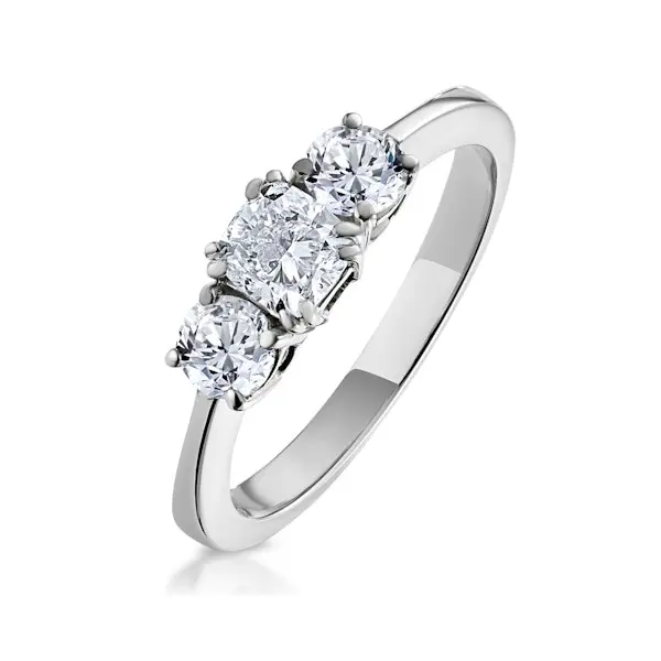 Lab Grown Cushion Diamond 3 Stone Engagement Ring