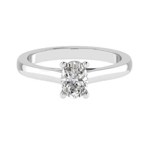 Lab Grown Oval Diamond Solitaire Engagement Ring