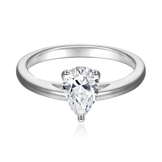 Lab Grown Pear Diamond Solitaire Engagement Ring