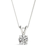 Prong-Set Round Lab-Grown Diamond Solitaire V-Bale Pendant