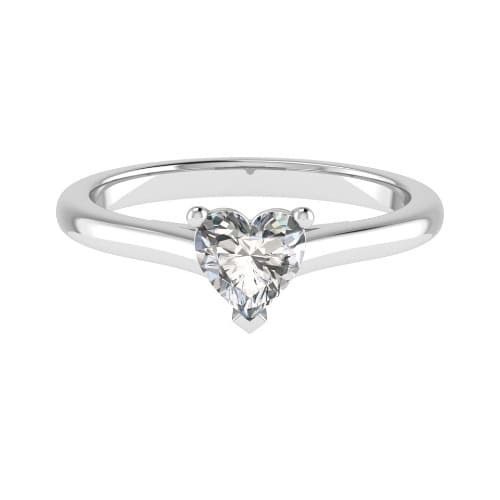 Lab Grown Heart Diamond Solitaire Engagement Ring