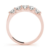 0.5Ct - 2.5Ct Lab-Grown Round Diamond U-Shaped Open Basket Shared Prong Setting 5-Stone Diamond Ring, DE Color VVS Clarity