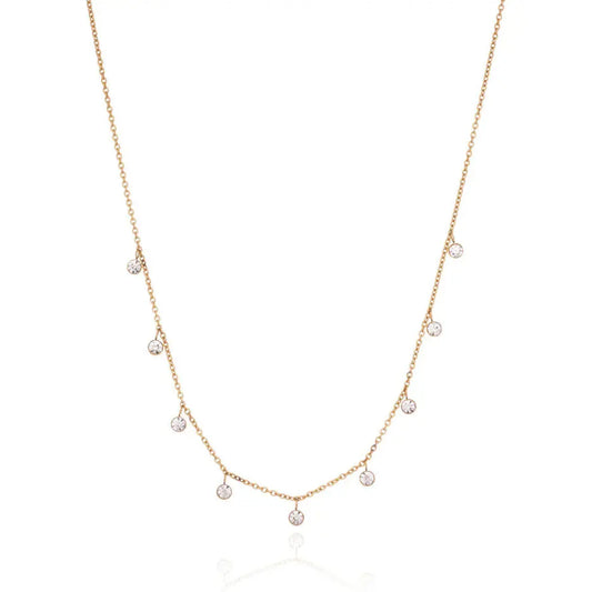 Lab Grown Round Diamond H/SI Claw Setting Tennis Necklace