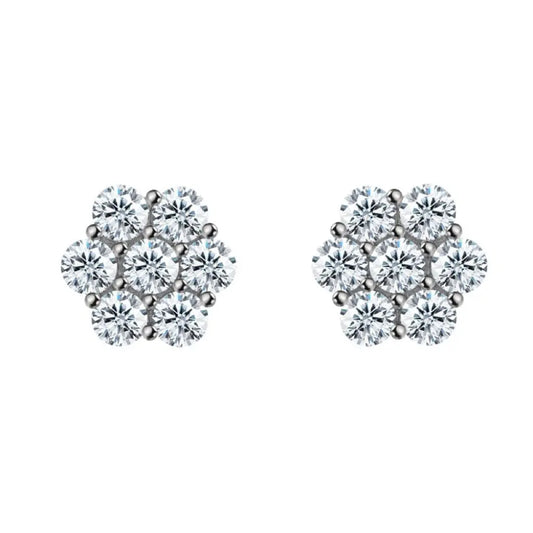 0.50 Carat Lab Grown Round Diamond Cluster Stud Earring