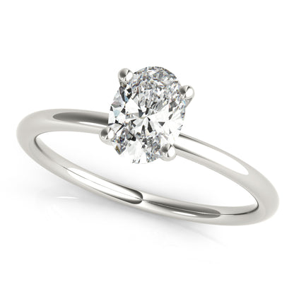 IGI Lab-Grown Oval Diamond 4 Claw Solitaire Engagement Ring, D Color VVS Clarity