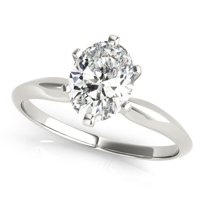 IGI Lab-Grown Oval Diamond 6 Claw Solitaire Engagement Ring, D Color VVS Clarity