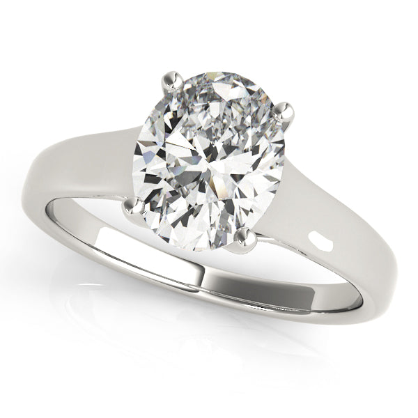 IGI Lab-Grown Oval Diamond Solitaire Engagement Ring, D Color VVS Clarity