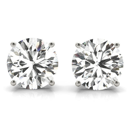 Lab Grown Round Shape Stud Earring