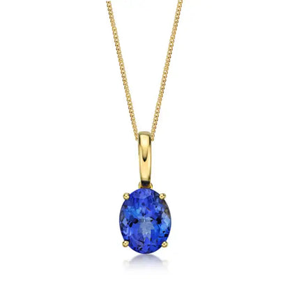 Oval Shape Tanzanite Stone Solitaire Necklace