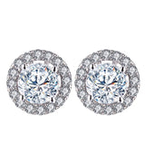 0.50 Carat Round Lab Diamond Halo Earring