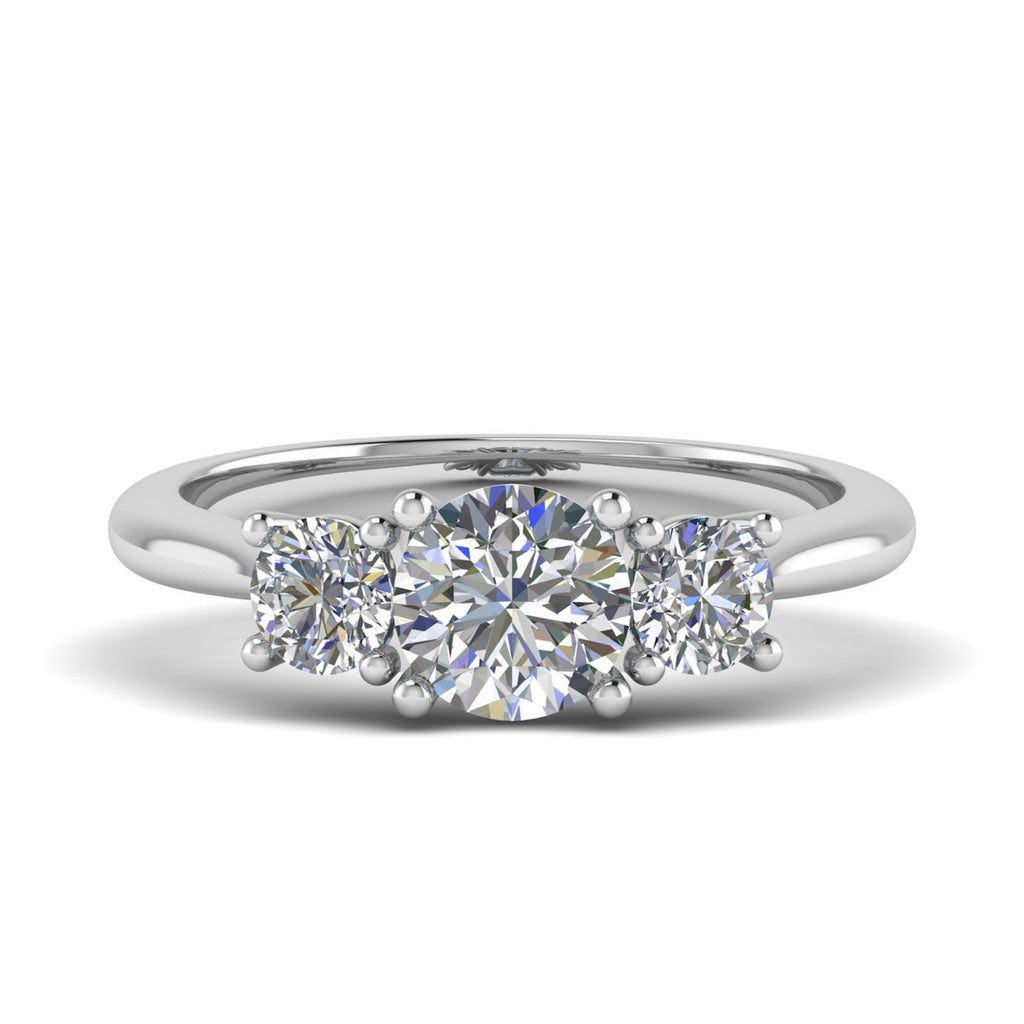 0.50 Carat Lab Grown Round Diamond 3 Engagement Ring