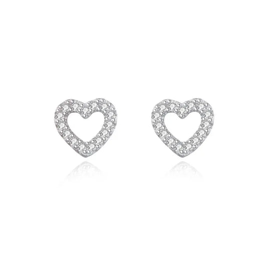 0.10 Carat Round Shape Diamond Heart Stud Earring