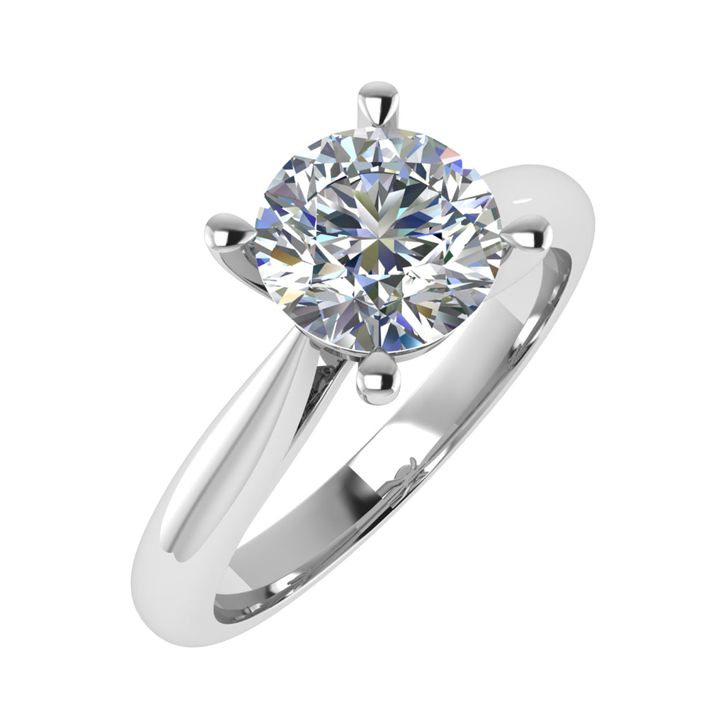 0.50 Carat Round Shape Solitaire Engagement Ring 18K or Platinum