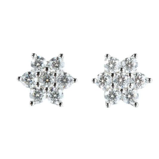 0.30 Carat Natural Round Diamond Cluster Stud Earring