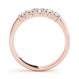 0.50ct Lab-Grown Round Diamond 5-Stone Shallow Scalloped Shared Prong Setting Diamond Ring, DE Color VVS Clarity