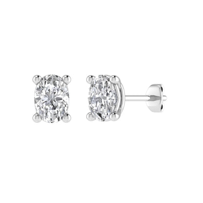 Lab Grown Oval Cut Diamond Stud Earring