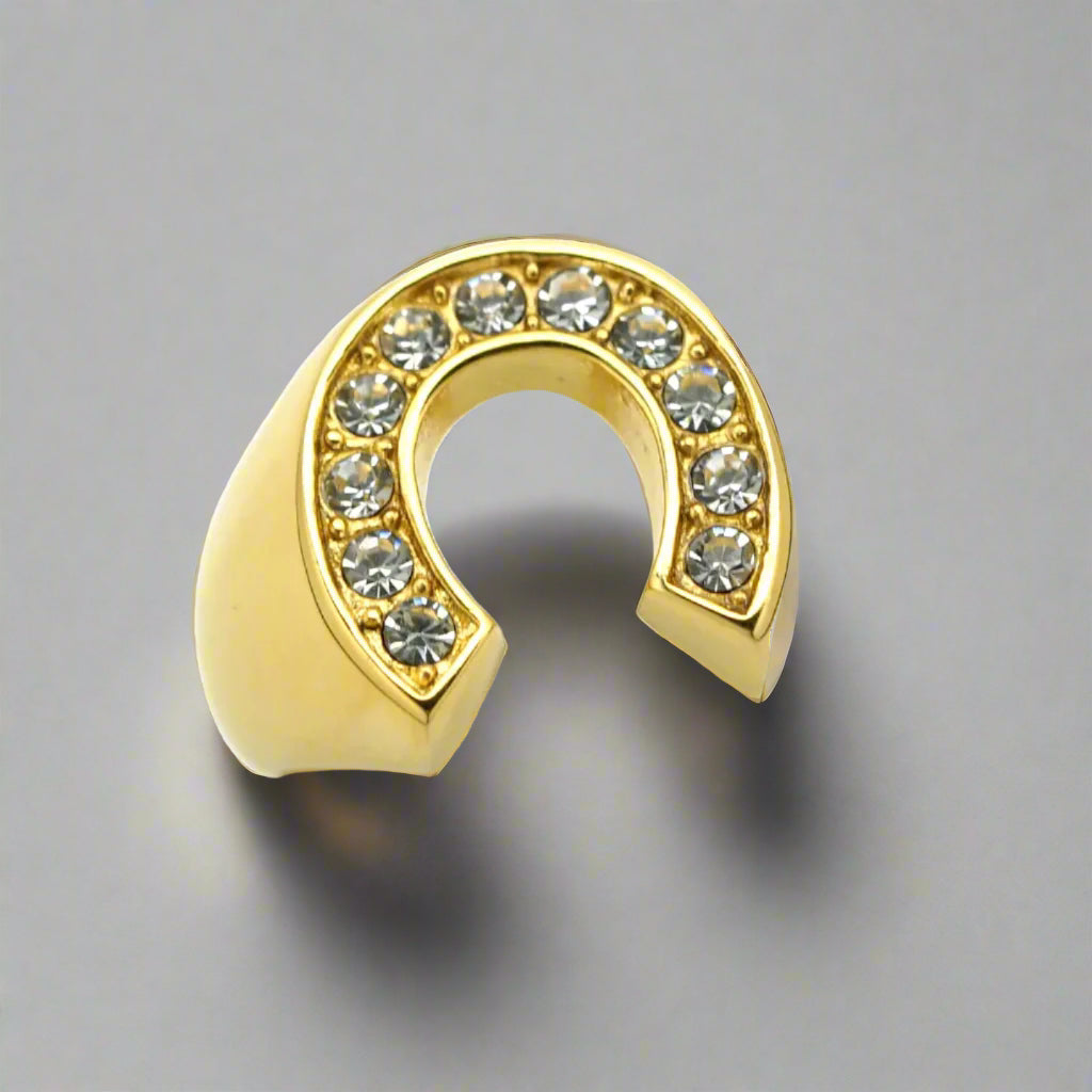 0.50 Carat Natural Round Diamond Horseshoe Statement Engagement Ring