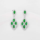 1.95 Carat Emerald and Natural Diamond Chandelier Earring