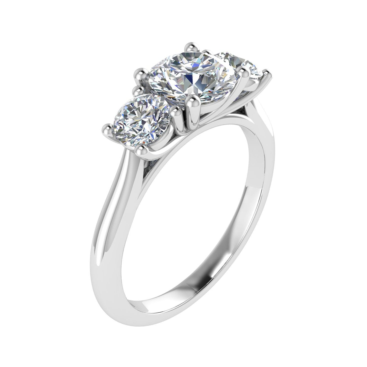 0.50 Carat Lab Grown Round Diamond 3 Stone Engagement Ring