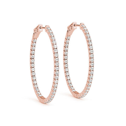 2.00Ct Lab Grown Diamond Hoop Earring in Yellow Gold