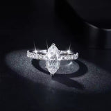 Lab Grown Marquise Diamond Hidden Halo Side Stone Engagement Ring