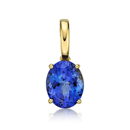 Oval Shape Tanzanite Stone Solitaire Necklace