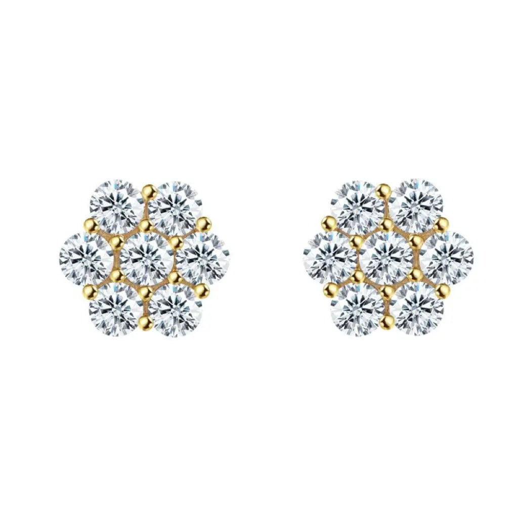 0.50 Carat Lab Grown Round Diamond Cluster Stud Earring