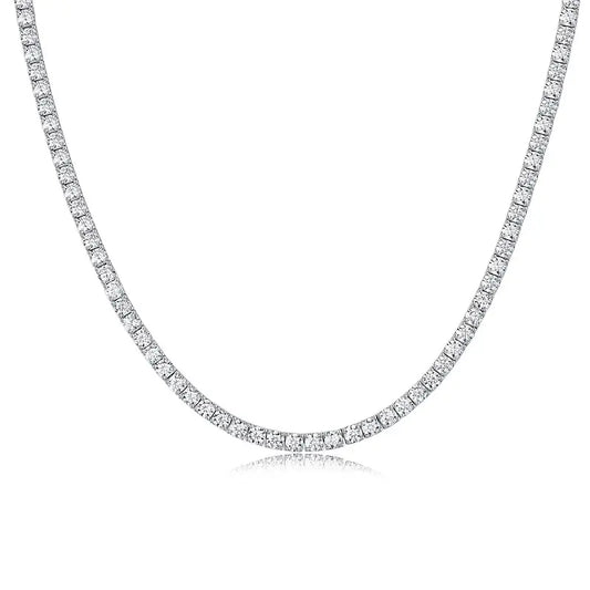 Lab Grown Round Diamond H/SI Claw Set Tennis Necklace in 9K Gold