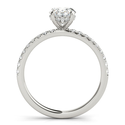 Hidden Halo Oval Diamond Engagement Ring