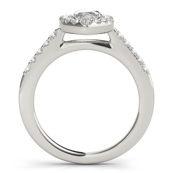 0.84 Carat Natural Marquise Diamond Halo Engagement Ring